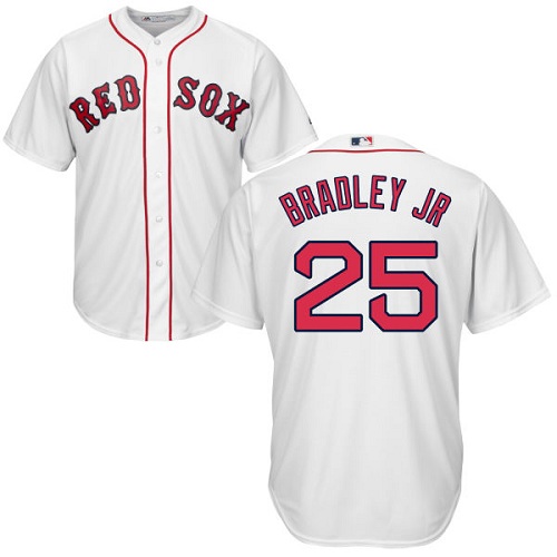 Red Sox #25 Jackie Bradley Jr White Cool Base Stitched Youth MLB Jersey - Click Image to Close